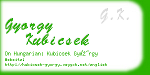 gyorgy kubicsek business card